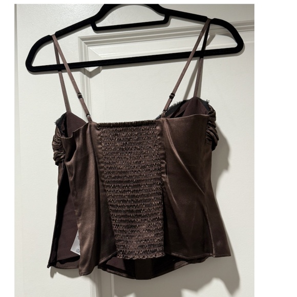 Reformation Ursula Top - 100% Silk- Size 0 (XS) - Dark Brown - Picture 11 of 13